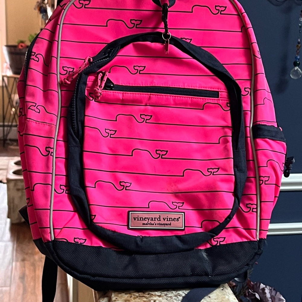 Vineyard Vines Pink and Black Kids Backpack